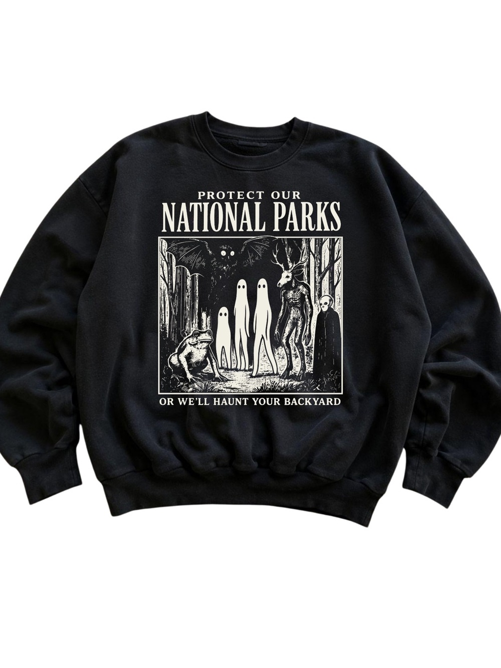 Gildan Protect Our National Parks Black Graphic Sweatshirt